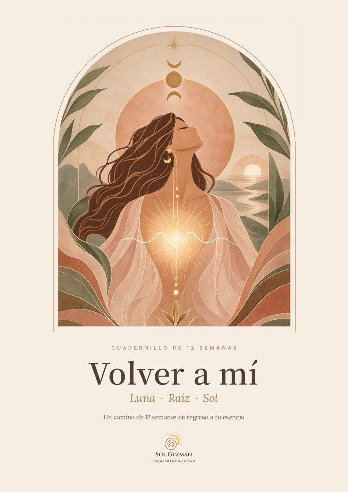 Tapa del cuadernillo Volver a mí – Luna, Raíz y Sol